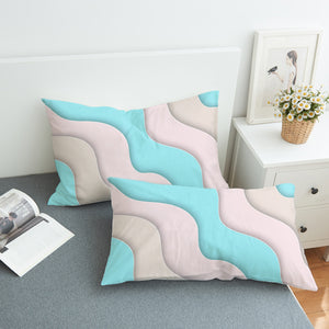 White & Mint Waves SWZT3355 Pillowcase