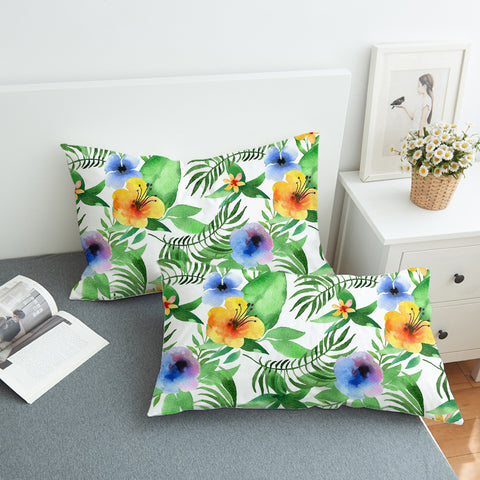 Image of Colorful Flowers & Leaves SWZT3368 Pillowcase