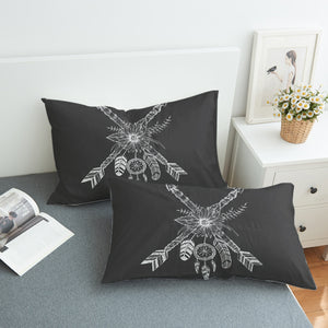 White & Grey Floral Arrow Dreamcatcher SWZT3373 Pillowcase