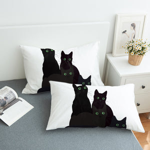 Four Green Eyes Black Cats  SWZT3379 Pillowcase