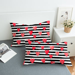 Stripe Heart SWZT3468 Pillowcase