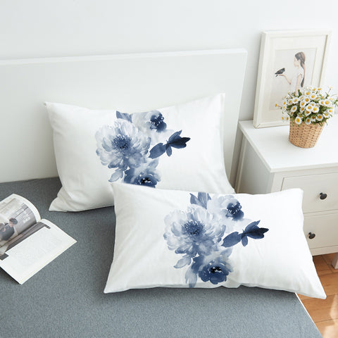 Image of Dark Blue Flower SWZT3469 Pillowcase