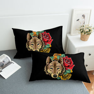 Roses Brown Wolf SWZT3483 Pillowcase