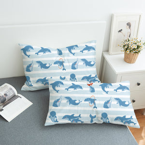 Stripe Playing Dolphin SWZT3485 Pillowcase