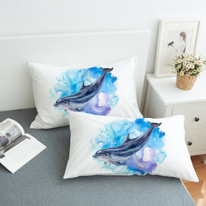 Blue Spray Dolphin SWZT3596 Pillowcase