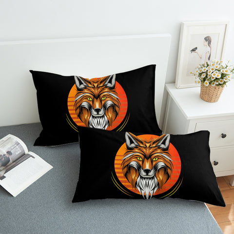 Image of Orange Wolf Illustration SWZT3597 Pillowcase