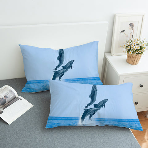 Image of Three Jumping Dolphin SWZT3600 Pillowcase