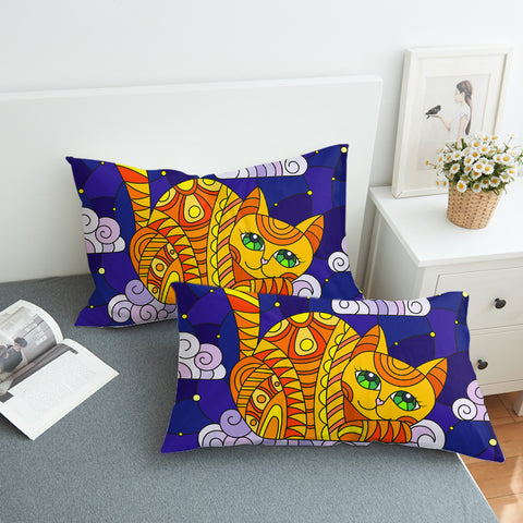 Image of Lying Yellow Aztec Cat SWZT3658 Pillowcase