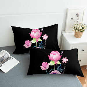 Lotus Flowers Illustration SWZT3661 Pillowcase