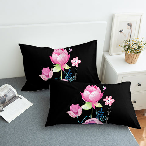 Image of Lotus Flowers Illustration SWZT3661 Pillowcase