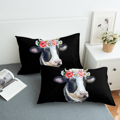 Image of Floral Dairy Cattle SWZT3663 Pillowcase