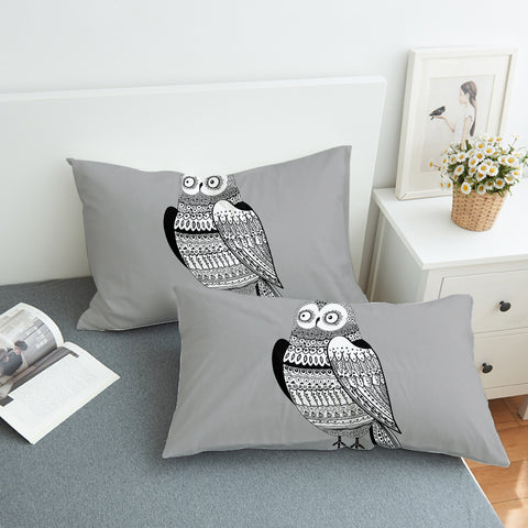 Image of B&W Aztec Owl  SWZT3674 Pillowcase