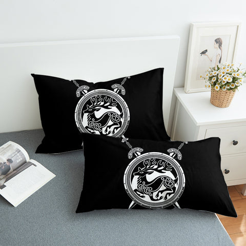 Image of Deer Shield and Knives SWZT3676 Pillowcase