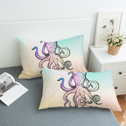 Image of Multicolor Gradient Octopus SWZT3692 Pillowcase