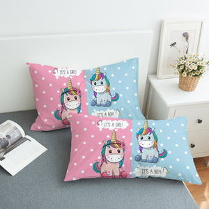 Cute Girl & Boy Cartoon Unicorn  SWZT3744 Pillowcase