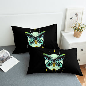 Neon Green and Blue Gradient Butterfly Illustration SWZT3751 Pillowcase