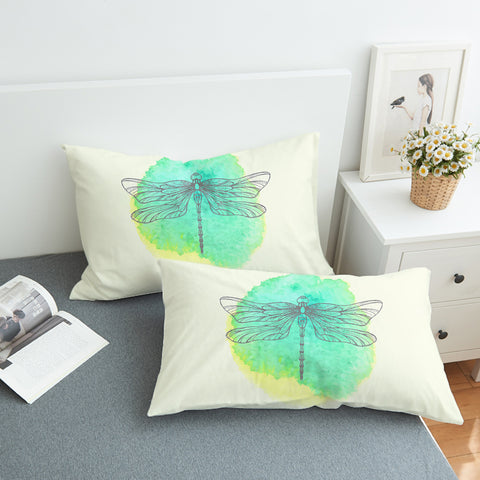 Image of Light Green Spray and Butterfly Line Sketch SWZT3753 Pillowcase