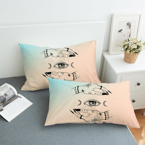 Image of Eyes - Moon Hand Sign SWZT3756 Pillowcase