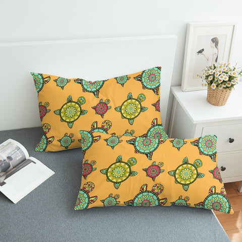 Image of Colorful Mandala Turtles Monogram  SWZT3764 Pillowcase