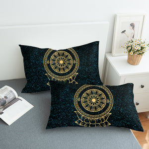 Gold Metal Lotus Mandala SWZT3797 Pillowcase