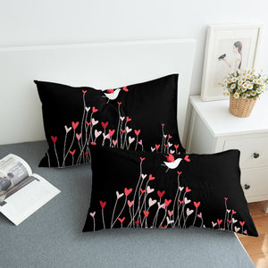 Heart Flower in Black SWZT3806 Pillowcase