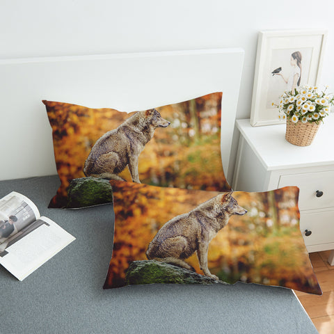 Image of Real Wolf in Forest SWZT3807 Pillowcase