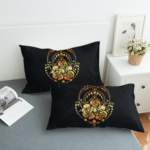 Image of Orange Rose Gold Zodiac SWZT3826 Pillowcase