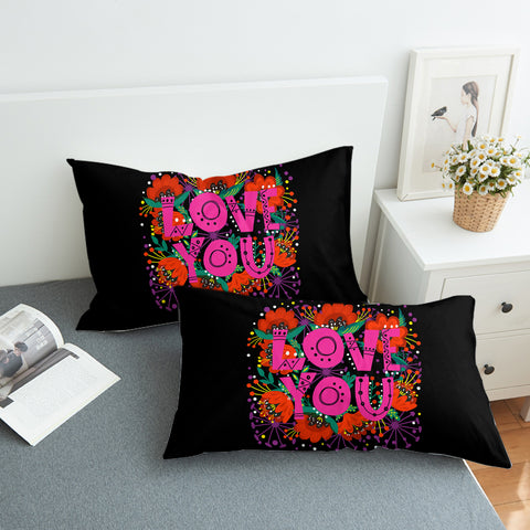 Image of Love You Typographic SWZT3871 Pillowcase