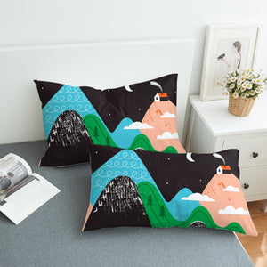 Cute Landscape On Mountain Illustration  SWZT3884 Pillowcase
