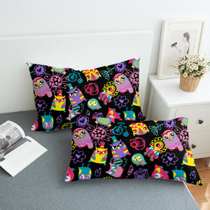 Cute Colorful Owls Cartoon SWZT3920 Pillowcase