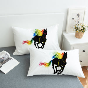 Rainbow Gradient Color Horse SWZT3921 Pillowcase