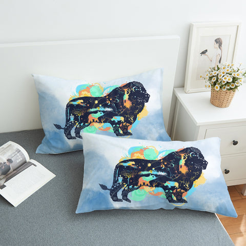 Image of Lion - Watercolor Pastel Animal Theme SWZT3931 Pillowcase