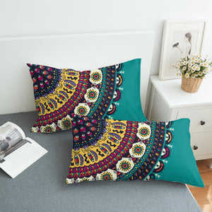 Colorful Geometric Cartoon Mandala Turquoise Theme SWZT4098 Pillowcase