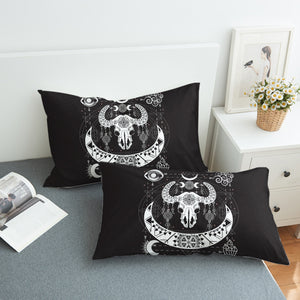 B&W Zodiac Buffalo Skull SWZT4119 Pillowcase