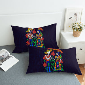 Cartoon Bohemian Skull Couple SWZT4121 Pillowcase