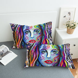 Colorful Watercolor Lady SWZT4218 Pillowcase