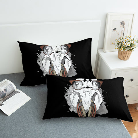 Image of Music Glasses White Parrot SWZT4223 Pillowcase