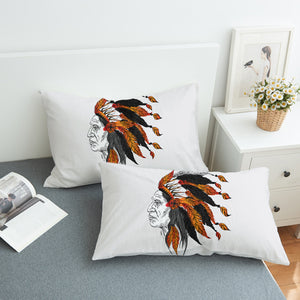 Orange Feather Bohemian Man SWZT4231 Pillowcase