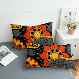 Colorful Modern Japanese Art Mandala Black SWZT4235 Pillowcase
