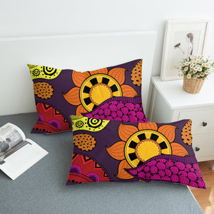 Colorful Modern Japanese Art Mandala Purple SWZT4236 Pillowcase
