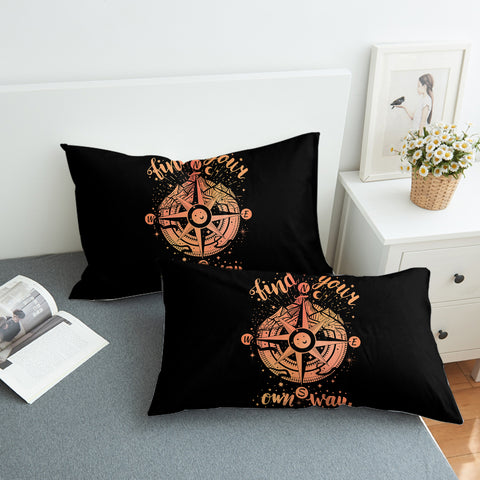 Image of Find Your Own Way - Vintage Compass Zodiac SWZT4240 Pillowcase