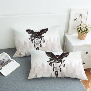 Dark Owl Dream Catcher Forest SWZT4241 Pillowcase