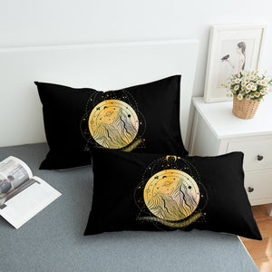 Golden Galaxy Illustration Triangle Zodiac  SWZT4242 Pillowcase