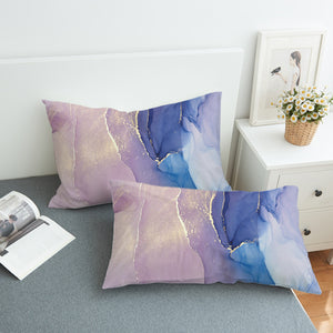 Splash Golden Blue & Purple Indigo SWZT4280 Pillowcase