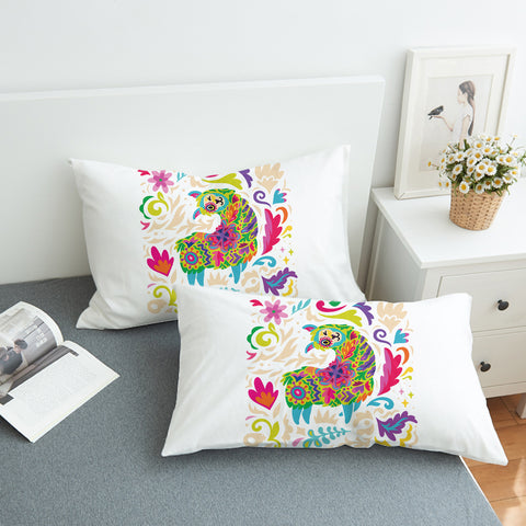 Image of Colorful Mandala Cute Alapaca SWZT4286 Pillowcase