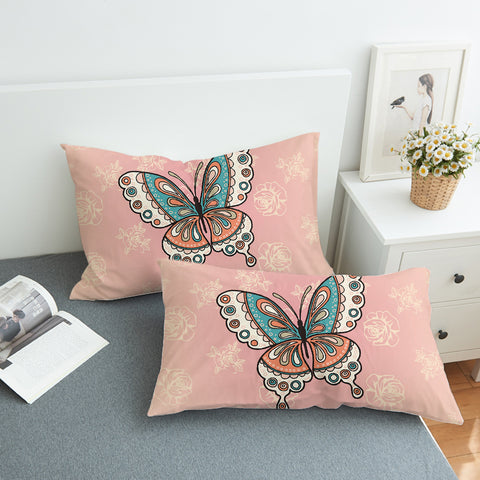 Image of Vintage Butterfly Floral Pink Theme SWZT4291 Pillowcase
