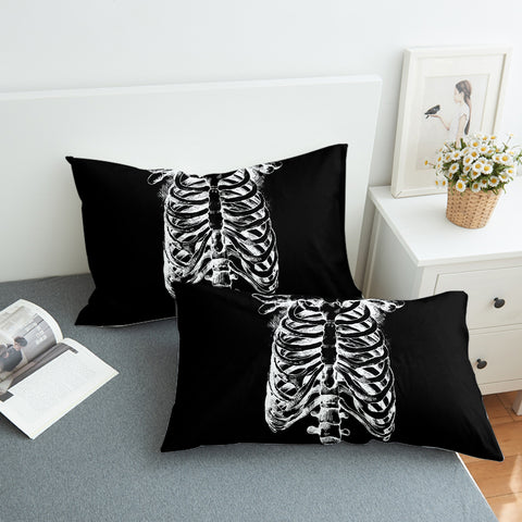 Image of B&W Skeleton Sketch SWZT4292 Pillowcase