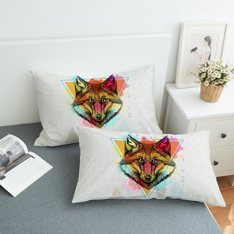 Image of Splash Multicolor Wolf Black Work  SWZT4298 Pillowcase