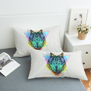 Colorful Splash Watercolor Wolf  SWZT4299 Pillowcase