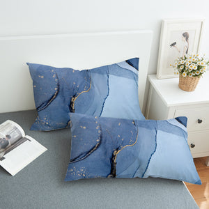 Golden Splash Shade Of Navy  SWZT4309 Pillowcase